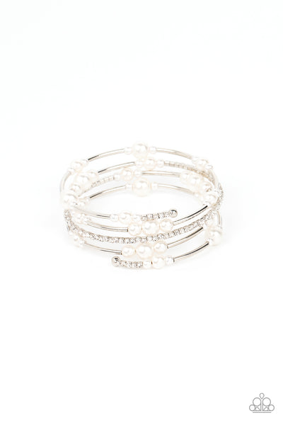 Marina Masterpiece White Pearl Bling Bracelet Paparazzi