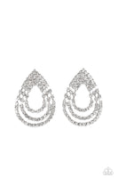 Take a POWER Stance - White Earrings Paparazzi Accessories