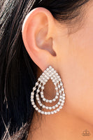 Take a POWER Stance - White Earrings Paparazzi Accessories