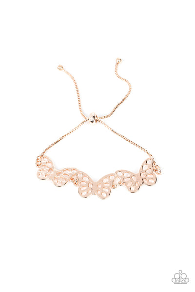 Put a WING on It Rose Gold Butterfly Bracelet Paparazzi Accessories