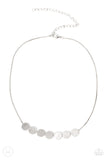 Slimmer Glimmer Silver Disc Choker Necklace Paparazzi