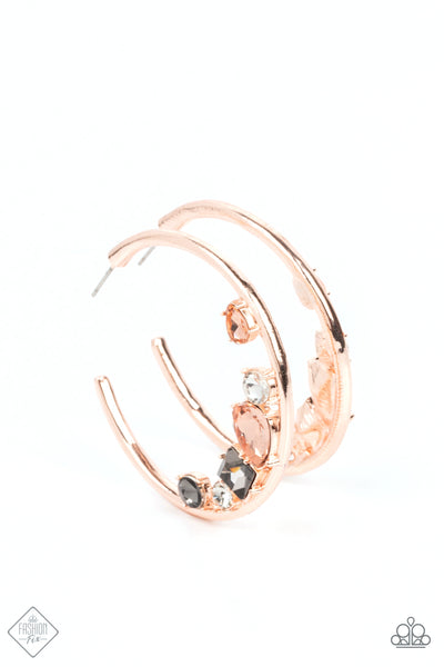 Attractive Allure Rose Gold Hoop Earrings Paparazzi Accessories
