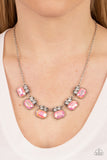 Interstellar Inspiration Pink Iridescent Necklace Paparazzi