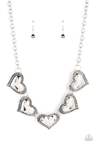 Kindred Hearts Silver Bling Necklace Paparazzi Accessories