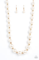 Sail Away with Me Gold Pearl Necklace Paparazzi Accessories