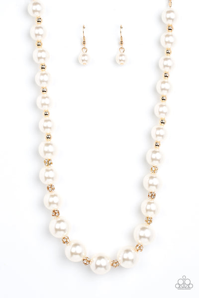 Sail Away with Me Gold Pearl Necklace Paparazzi Accessories