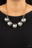 Limelight Luxury Gold Rhinestone Necklace Paparazzi Accessories