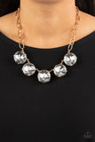 Limelight Luxury Gold Rhinestone Necklace Paparazzi Accessories