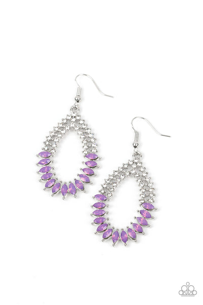 Lucid Luster Purple Rhinestone Earrings Paparazzi Accessories