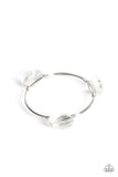 Galactic Getaway White Gem Bangle Bracelet Paparazzi
