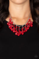 Crystal Cabaret Red Fringe Necklace Paparazzi