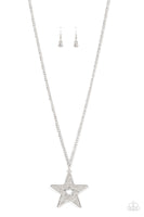 Superstar Stylist White Long Bling Necklace Paparazzi Accessories