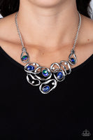 Warp Speed Blue Green Iridescent Necklace Paparazzi Accessories
