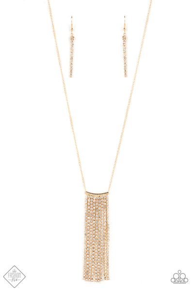 Stellar Crescendo Gold FF SS 0722 Gold Necklace Paparazzi