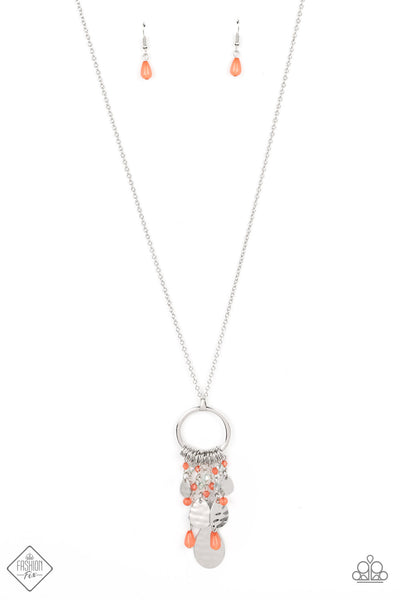 Totally Trolling Orange Necklace FF SS 0722 Paparazzi Accessories