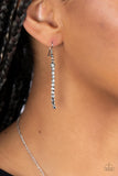 Stellar Crescendo White Rhinestone Tassel Necklace Paparazzi