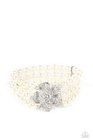 Park Avenue Orchard White Pearl Bling Bracelet Paparazzi Accessories