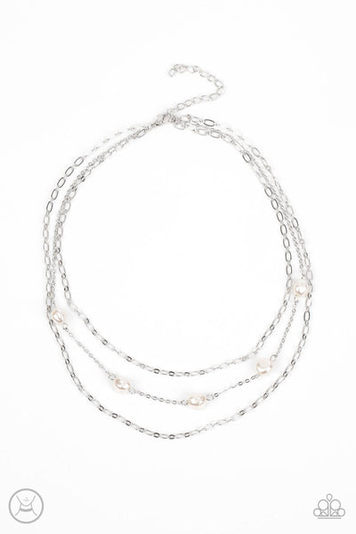 Offshore Oasis White Pearl Choker Paparazzi Accessories