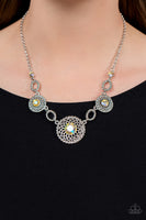Cosmic Cosmos Yellow Iridescent Bling Necklace Paparazzi