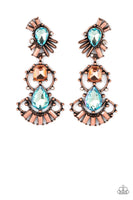 Ultra Universal Copper Blue Earrings Paparazzi Accessories