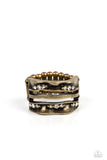 Unexpected Treasure - Brass Bling Ring Paparazzi Accessories