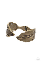 American Art Brass Feather Cuff Bracelet Paparazzi