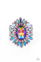 Astral Attitude iridescent  Pink Bling Ring Paparazzi Accessories