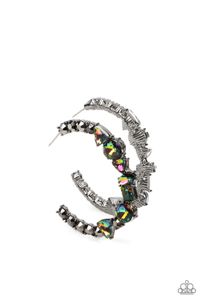New Age Nostalgia Multi Oil Spill Hoop Earrings Paparazzi Accessories