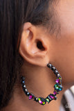 New Age Nostalgia Multi Oil Spill Hoop Earrings Paparazzi Accessories