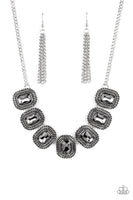 Iced Iron Silver Hematite Necklace Paparazzi Accessories