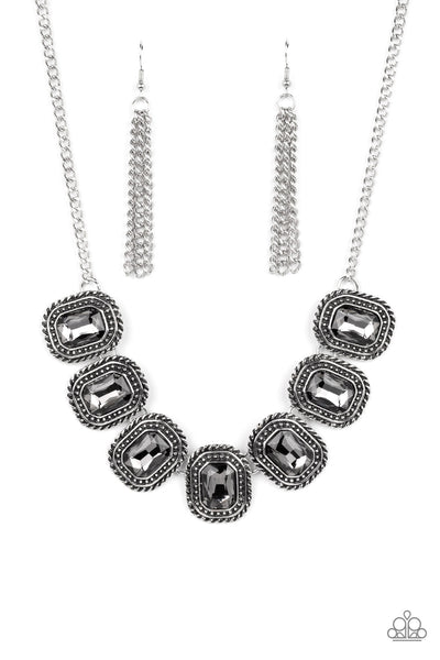 Iced Iron Silver Hematite Necklace Paparazzi Accessories