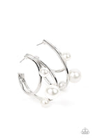 Metro Pier White Pearl Hoop Earrings Paparazzi