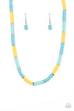Rainbow Road Blue Yellow Necklace Paparazzi