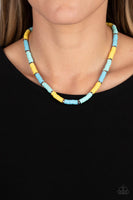 Rainbow Road Blue Yellow Necklace Paparazzi