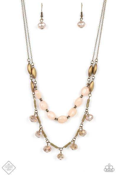 Sheen Season Brass Peach Necklace Paparazzi Accessories