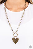 Brotherly Love Brass Heart Necklace John 13:34 Paparazzi Accessories