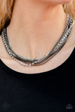 Troublemaker Trove Black Rhinestone Necklace Paparazzi