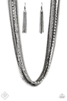 Troublemaker Trove Black Rhinestone Necklace Paparazzi