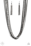 Troublemaker Trove Black Rhinestone Necklace Paparazzi