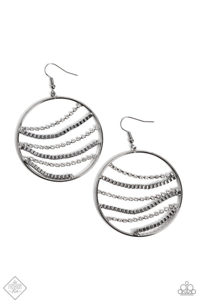 Fighting Fortune Black Bling Earrings Paparazzi Accessories