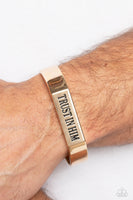 Trusting Trinket Gold Trust In Him Bracelet Paparazzi Mens Cuff
