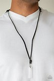 PAPARAZZI ACCESSORIES Kryptonite White Urban Necklace Mens Leather