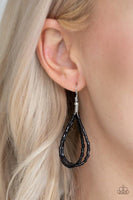 Paparazzi Accessories  Knotted Knockout Black Necklace Seed Bead