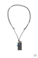 PAPARAZZI ACCESSORIES Mountain Scout Black Urban Necklace Mens Leather