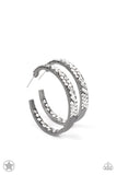 GLITZY By Association - Gunmetal Bling Hoops earrings Paparrazi Accessories