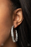 GLITZY By Association - Gunmetal Bling Hoops earrings Paparrazi Accessories