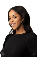 GLITZY By Association - Gunmetal Bling Hoops earrings Paparrazi Accessories