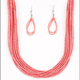 Paparazzi Accessories Wide Open Spaces Peach Necklace Seed Bead