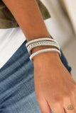 Paparazzi Accessories Bracelet Rollin In Rhinestones Silver Wrap