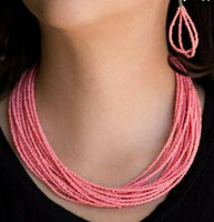 Paparazzi Accessories Wide Open Spaces Peach Necklace Seed Bead